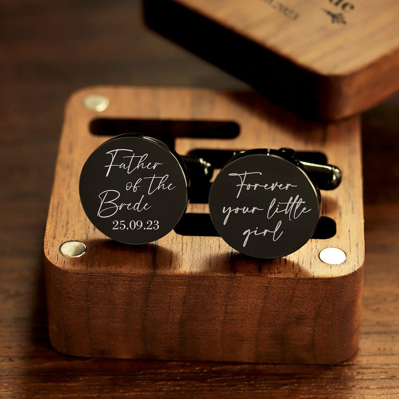 Custom cufflinks Engraved Box Optional, Personalized Wedding Day Cuff links for Groom grooms men Gift, Anniversary Gift for Husband