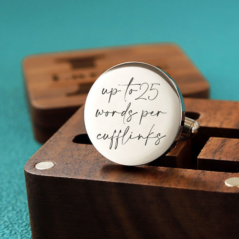 Personalized Custom Cufflinks，Custom any content you want, Up to 25 words per cuff links, Wedding Cuff links, Birthday anniversary gifts